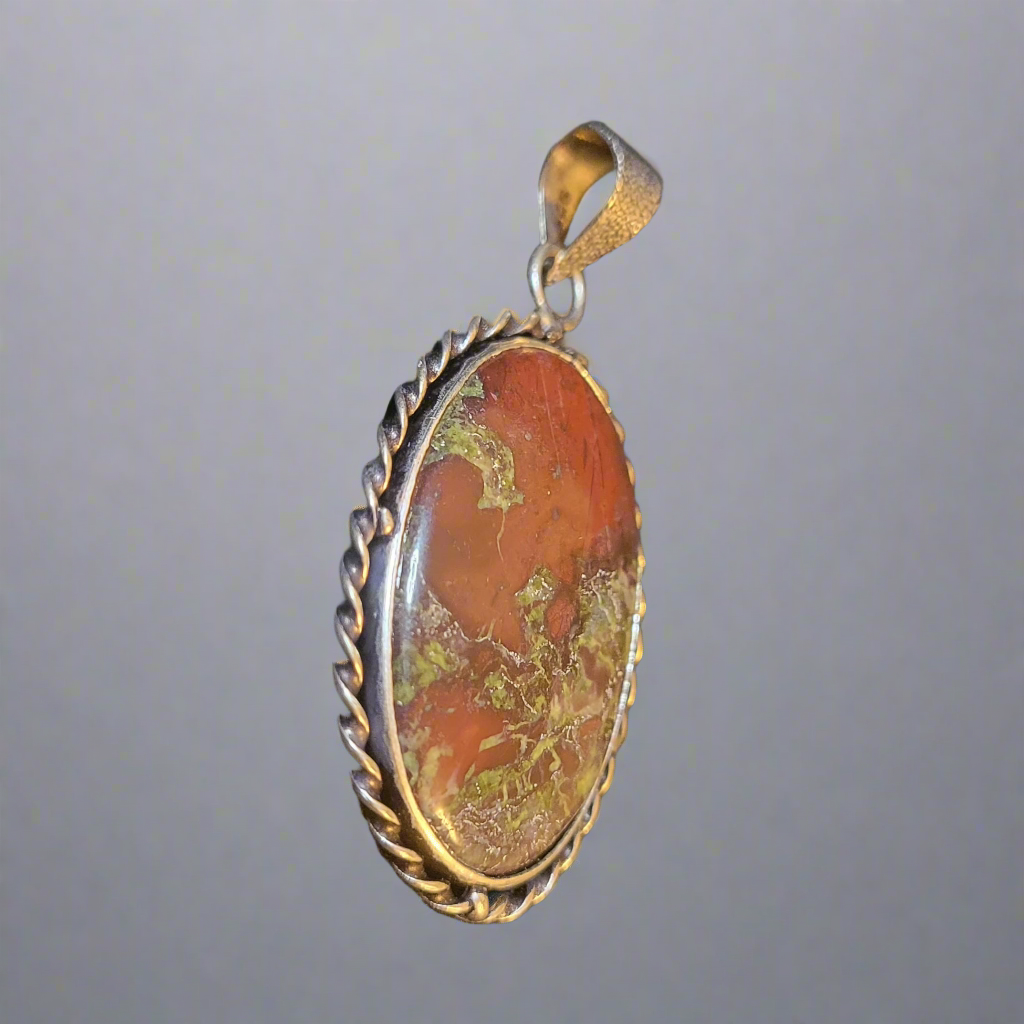 Dragons Blood Oval Stone in Sterling Silver