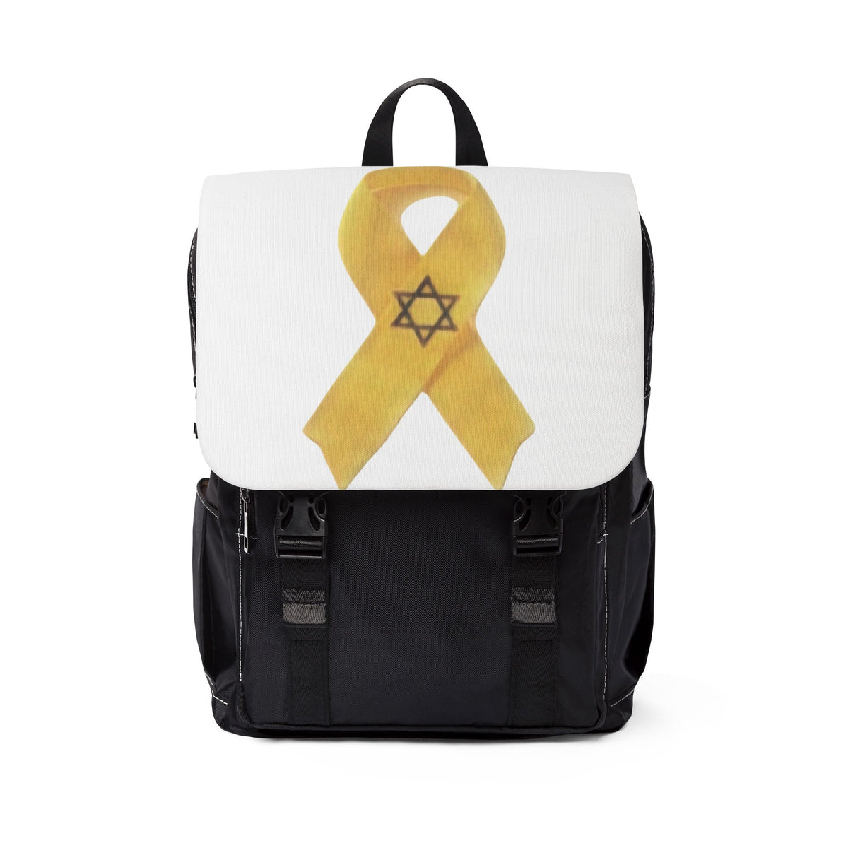 Backpack with Yellow Awareness Ribbon Design - Hostages into Gaza Tribute