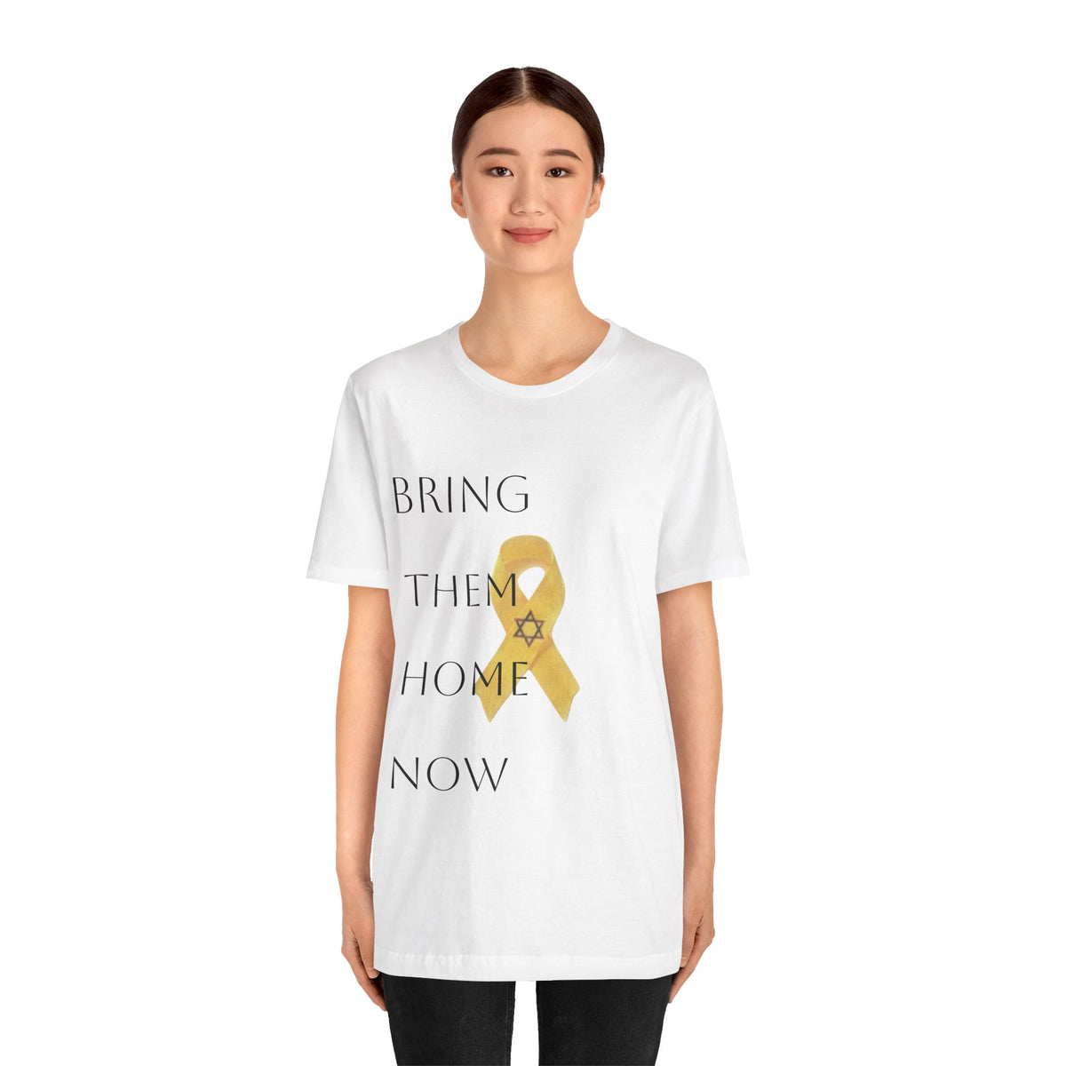 Yellow Ribbon "Bring Them Home Now" Unisex Jersey Short Sleeve Tee