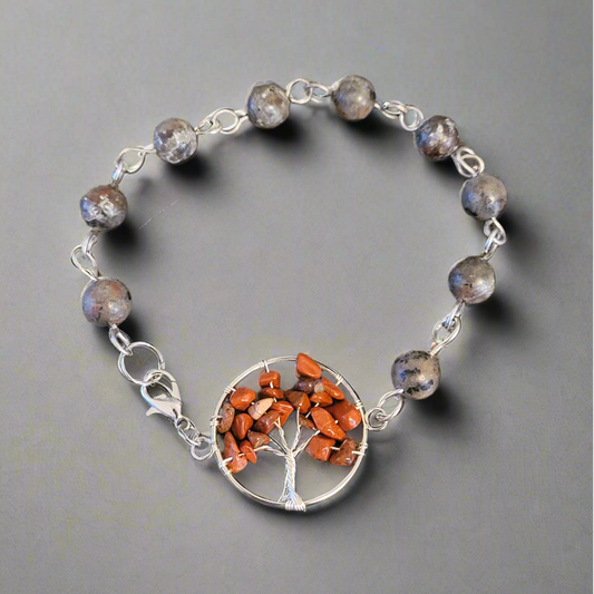 Flame Jasper Tree of Life Yuperlite Bracelet