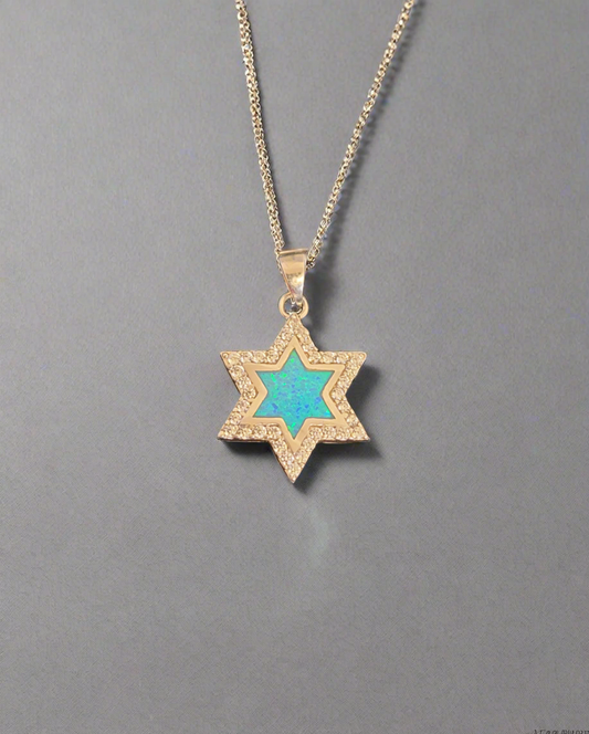 Sterling Silver Star of David with Abalone Shell