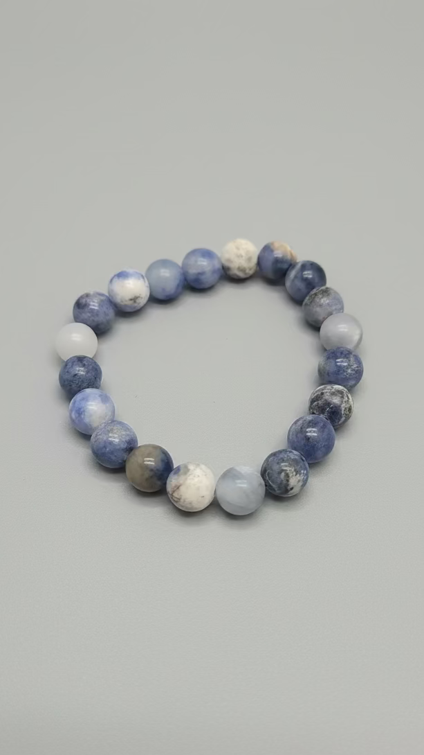 Blue Spot Jasper Beaded Bracelet