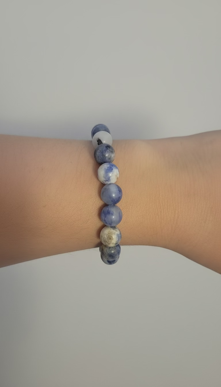 Blue Spot Jasper Beaded Bracelet