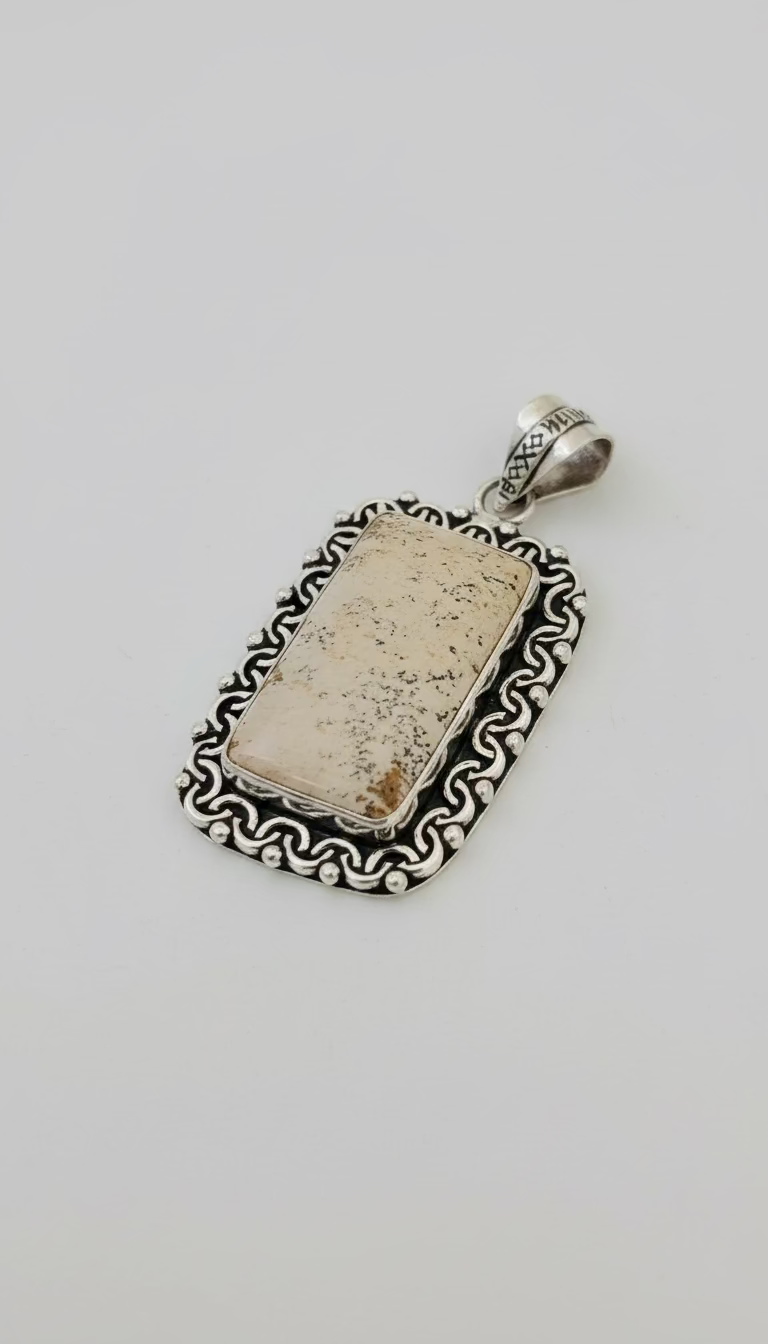Picture Jasper in .925 Sterling Silver Pendant