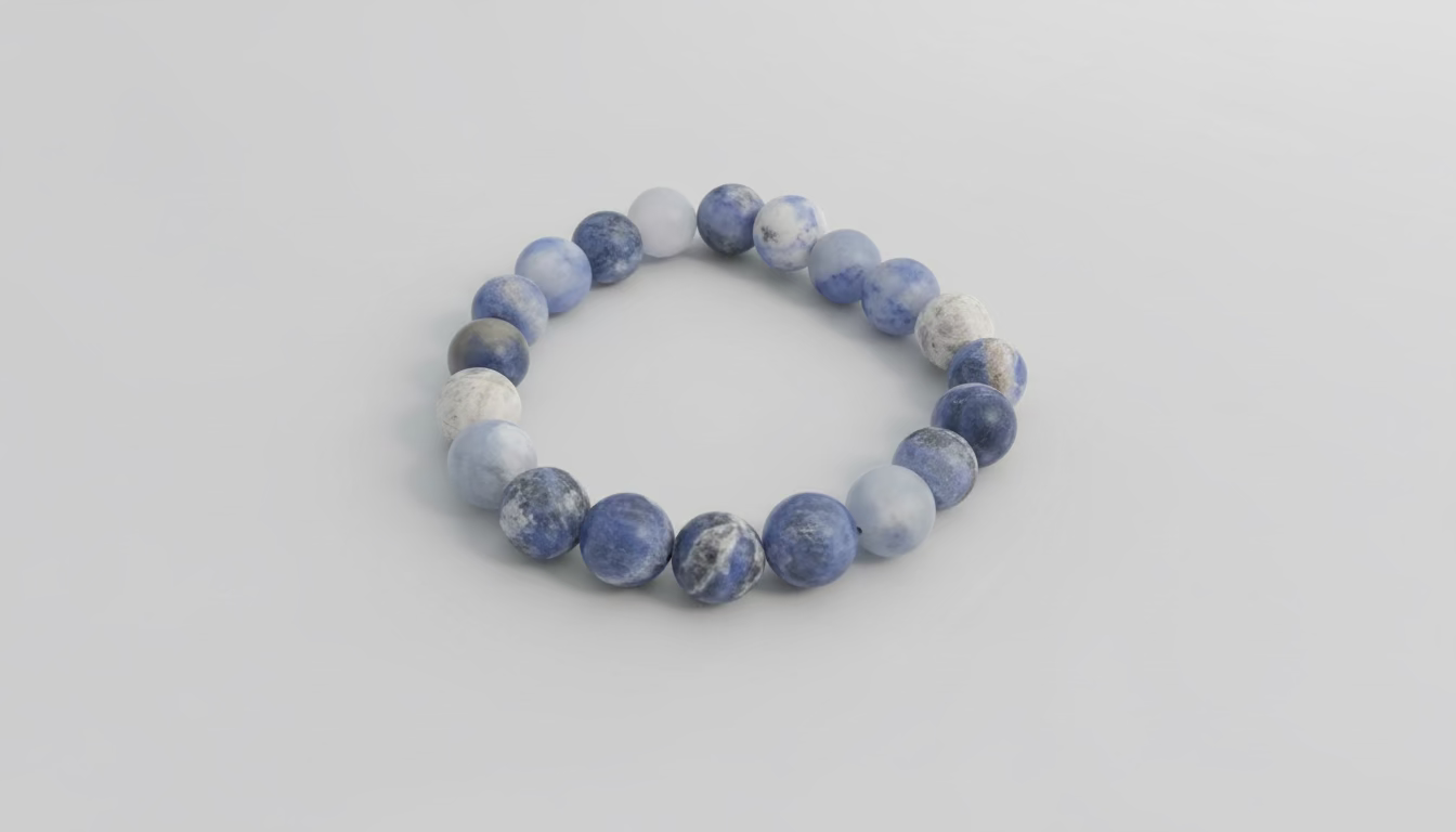 Blue Spot Jasper Beaded Bracelet