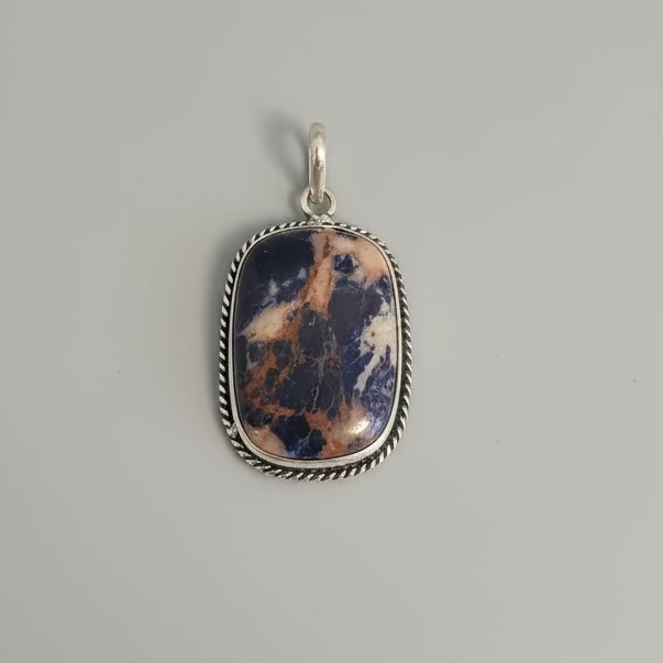 Sodalite in .925 Sterling Silver Pendant